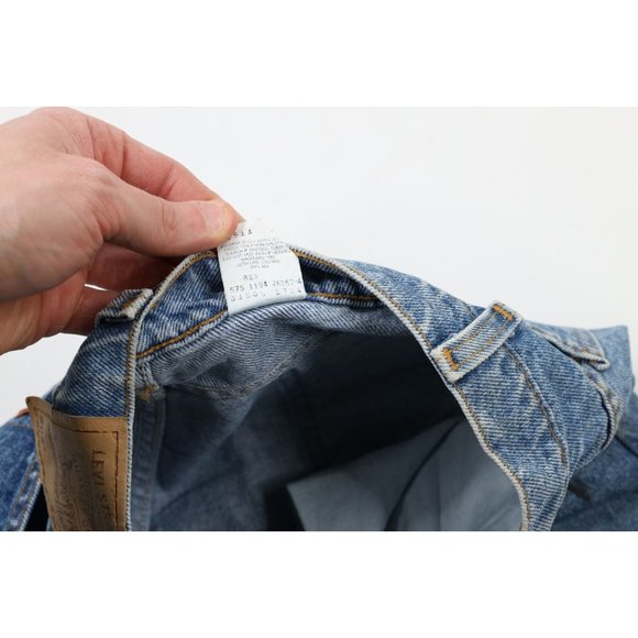 Vintage 90s Levis 505 Orange Tab Mens 34 Thrashed Denim Jean Shorts Jorts USA - Picture 10 of 16